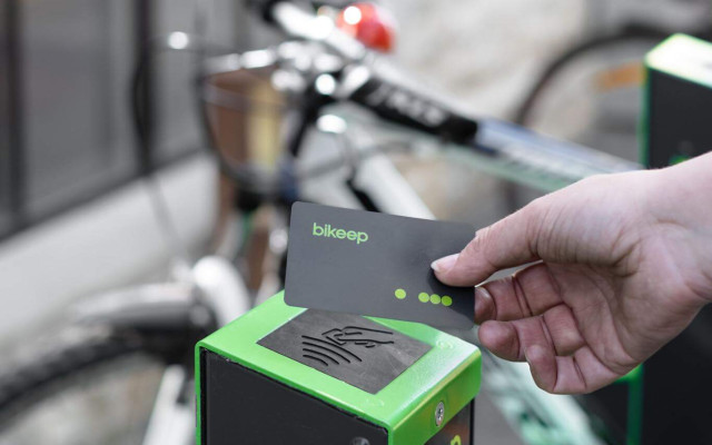 Bikeep dock based station. Bike parking for personal bikes.24