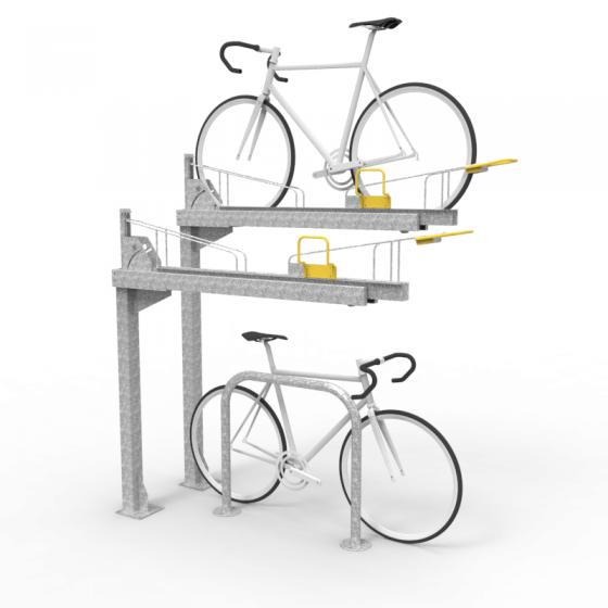 e3dt cbr two tier rack perspective with bikes