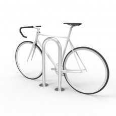 cbr3b stainless steel bike rail with bike perspective