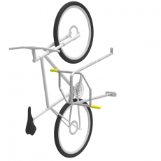 cvr2n vertical bike rack galvanised with bike perspective