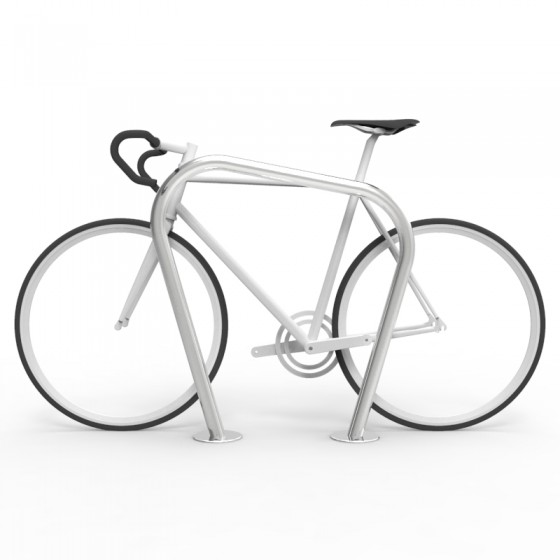 cbr6b stainless steel bike rail with bike side