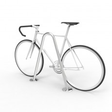 cbr5b stainless steel bike rail with bike perspective
