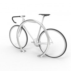 cbr4b stainless steel bike rail with bike perspective