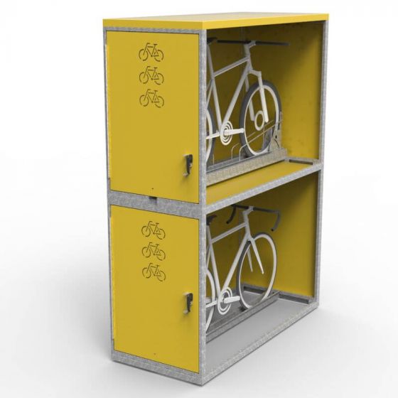 cbl dt class a double tier bike locker for 2 bikes v2